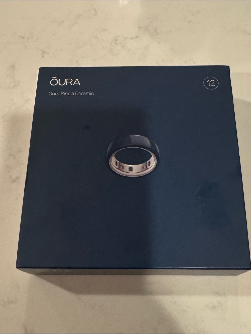 Oura Ring 4 Ceramic Box in Midnight Blue with Silver Logo Size 12